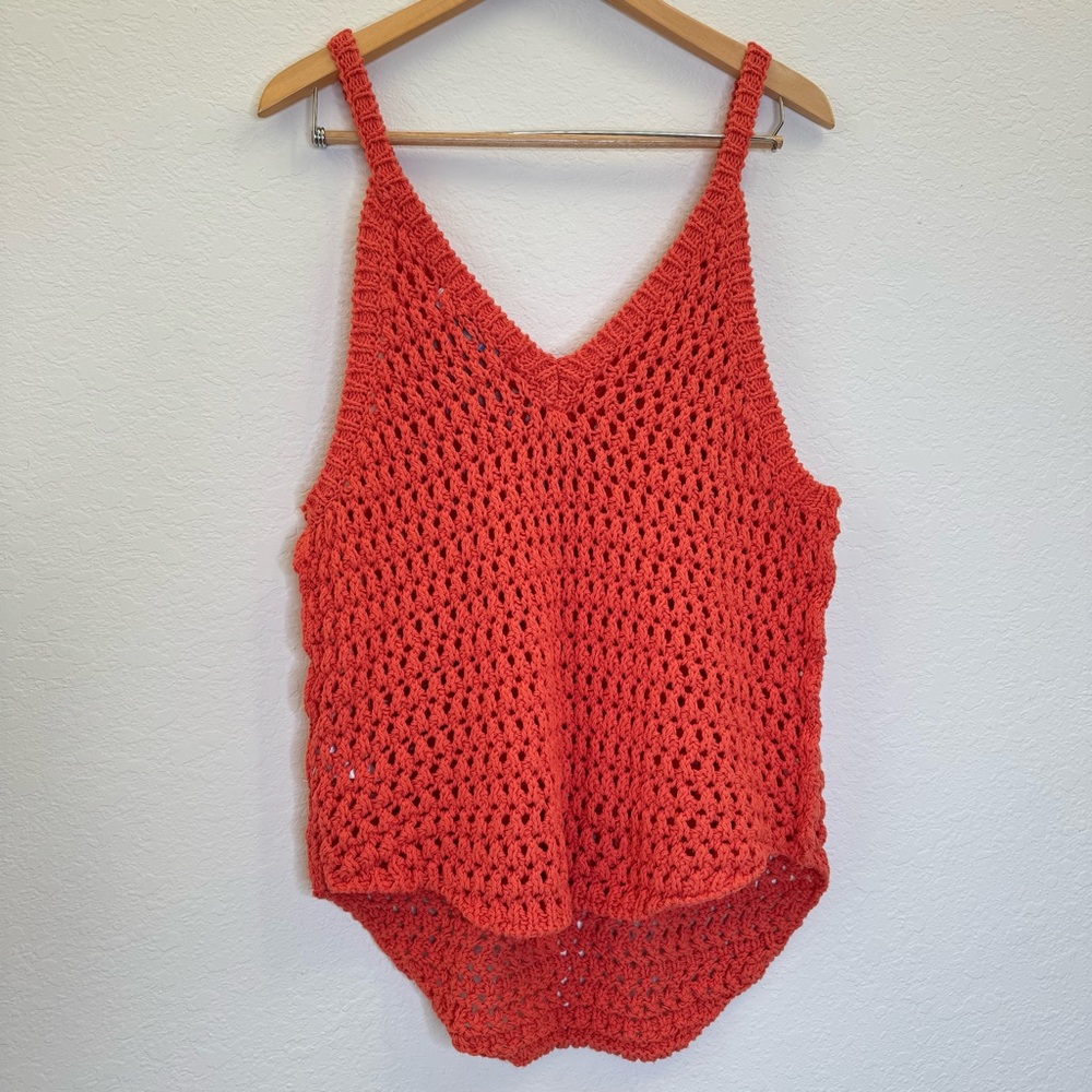 Free People Dune Fauxchet Coral Crochet Tank Top - Picture 8 of 8